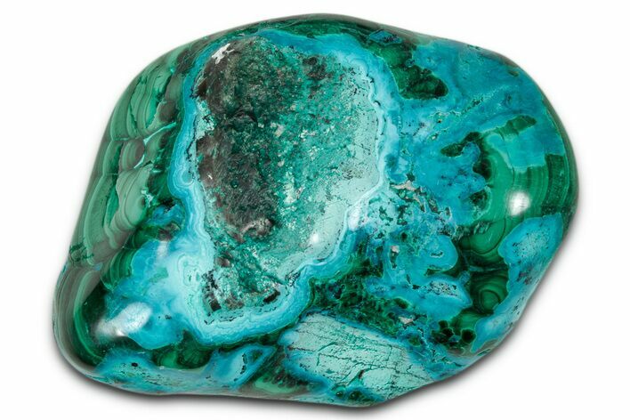 Vibrant Polished Malachite with Chrysocolla - DR Congo #336816